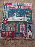 Vtg Mohawk Home Creatures Christmas Patchwork Tapestry Throw/blanket 48 X62. Fixed Price $25.00.