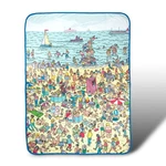Where's Waldo On The Beach Lightweight Fleece Throw Blanket 45 X 60 Inches. Fixed Price $19.99.