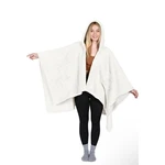 Catalonia Sherpa Fleece Hooded Poncho Wrap Cream White Wearable Blanket Pockets. Fixed Price $35.00.