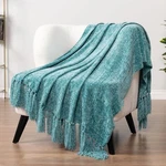 Pavilia Teal Green Throw Blanket For Couch, Chenille Sofa Bed, So.... Fixed Price $36.18.