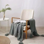 New -- Longhui Bedding Fringe Chenille Knit Throw Blanket Couch Cover, 3 Colors. Fixed Price $15.99.