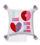 Spritz Valentine's Day Love Square Throw Pillow With Tassels Home Decor 16". Fixed Price $15.00.