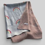 Bloomingville Mini Throw Blanket Rainbow Print Knit Material Colorful Children's. Fixed Price $18.55.