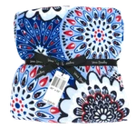 New Nwt Vera Bradley Fireworks Medallion Red White Blue Throw Blanket 50 X 80. Fixed Price $41.00.
