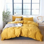 Doneus Duvet Cover Set 100% Washed Cotton Linen Like KING(104" X 90"), Yellow. Fixed Price $103.99.