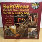 Softwear Snuggie Zebra Print Wearable Blanket Sleeves Fleece Throw One Size. Fixed Price $21.21.
