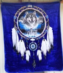 Wolf Pack Dreamcatcher Wolves Indian Outdoor Queen Size Blanket Bedspread. Fixed Price $60.92.