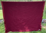 Vtg Penneys Golden Dawn Jubilee Maroon All Wool Blanket Satin Edge Apprx 73X77. Fixed Price $39.99.