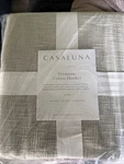 Casaluna Cotton Slub Blanket Lightweight Olive Color King Size. Fixed Price $55.00.