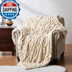 Wdcozy Ruched Faux Fur Throw Soft Fluffy Luxurious Couch. Fixed Price $49.74.