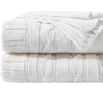 Ntbay 100% Pure Cotton Cable Throw Blanket, 51X67 Knitted. Fixed Price $22.00.