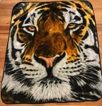 Northwest Royal Plush Raschel Tiger Face Throw Blanket 60X50 Soft Cozy Pre-owned. Fixed Price $9.00.