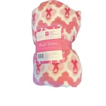 Breast Cancer Plush Throw By Northpoint Trading, 50" X 60", Polyester, Brand New. Fixed Price $12.99.