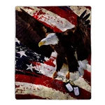 Bedford Home Patriotic Sherpa Fleece Throw Blanket - American Flag Bald Eagle. Fixed Price $40.26.