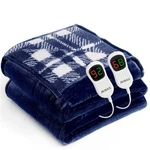 Jkmax Heated Electric Blanket King Size - 100"X90" Flannel 100X90, Navy Blue. Fixed Price $72.90.