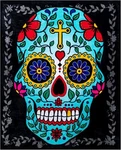 Hipfree Day Of The Dead Sugar Skull Plush Throw Blanket 50" X 60". Fixed Price $28.98.
