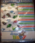 2 Pack Always Baby Trademark Of Gerber Dinosaur Flannel Receiving Blankets. Fixed Price $6.99.