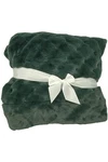 Hotel Du Cobb Quilted Faux Fur Throw By Dennis Basso Emerald Green. Fixed Price $64.99.