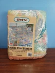 Vintage Owen Fashion Print 72 90 Windswept Blanket Full /twin Blue Green Pink. Fixed Price $25.69.