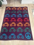 Rare Biederlack Reversible Blanket Throw Vw Volkswagen Peace Buggy Car 59X78 Usa. Fixed Price $99.00.