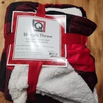 Living Quarters Sherpa Throw Blanket Red Black Buffalo Plaid Christmas Cabin. Fixed Price $30.00.