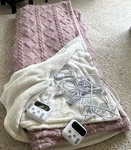 Caromio Queen Electric Heated Blanket, Pink/white Sherpa, Machine Washable. Fixed Price $65.00.