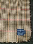 Vtg Ralph Lauren Tan Brown Red Houndstooth Full / Queen Wool Blanket, 90"X90". Fixed Price $399.99.
