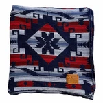 Vintage Ralph Lauren Southwestern Aztec Cotton Blanket Red Blue White 90X90. Fixed Price $175.00.