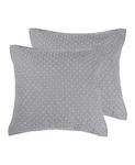 Levtex Cross Stitching 2-PC. Sham Set European Gray. Fixed Price $30.20.