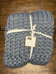 Pottery Barn Teen Blanket Super Chunky Knit Throw 45" X 55" Denim New!. Fixed Price $80.00.