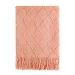 Bourina Orange Throw Blanket Textured Solid Soft Sofa Couch Decorative Knit. Fixed Price $27.89.