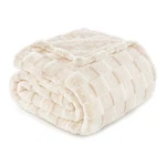 Exclusivo Mezcla Fleece Throw Blanket For Couch,super (50"X60"), Ivory. Fixed Price $39.59.