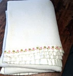 Twin Thermal Waffle Weave White Blanket Floral Satin Trim 64" X 84" Soft Cozy. Fixed Price $11.38.