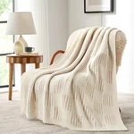 Best Snuggle Sac Cream Checkered Throw Blanket,fluffy Faux Fur Reversible Soft. Fixed Price $55.26.
