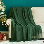 Miulee Dark Green Knitted Throw Blanket For Couch Boho 50" X 60",. Fixed Price $32.99.