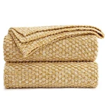 Longhui Bedding Gold Knitted Throw Blanket For Couch, Soft, Cozy Machine Wash.... Fixed Price $46.27.
