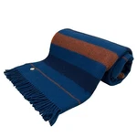 Hermes Rocabar Clou De Selle Wool Blanket Throw Blue Fringe 190X158CM. Fixed Price $1440.00.