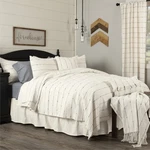 Vhc Farmcloth Stripe Queen Coverlet 94X Country Farmhouse Quilt. Fixed Price $49.95.