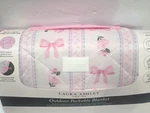 Laura Ashley Pink Bows Shabby Chic Picnic Beach Outdoor Blanket 60" X 72". Fixed Price $79.99.