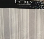 Ralph Lauren Carolyne Ticking Stripe Blanket Full/queen White & Gray Nwt. Fixed Price $89.00.