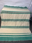 Vtg. Faribo Mill Thick Heavy Wool Blanket Colorful Stripe 65 X 82 Faribault Usa. Fixed Price $127.49.