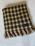 Rare Vintage Pendleton Diamond Patterned 100% Wool Afghan Throw, Fringed, 58X60". Fixed Price $75.00.