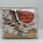 Joann Exclusive Tan Fleece Rag Time Quilt Kit 51 65 - 2004 Nos. Fixed Price $15.00.