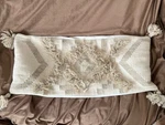 Surya Boho Wool Embroidered Rectangular Throw Cotton Pillow Aztec 30 X 11-1/2. Fixed Price $14.00.