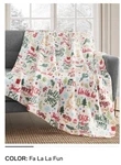 Birch Trail Holiday Printed Fleece Throw, 50" X 60" Fa La Fun New. Fixed Price $19.95.
