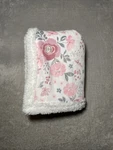 Floral Baby Blanket Pink Flowers Roses Reversible White Sherpa Trim Edge Lovey. Fixed Price $12.25.