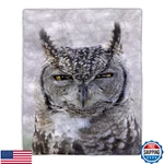 Bedford Home Sherpa Fleece Throw Owl Print Pattern, Lightweight Hypoallergenic. Fixed Price $39.95.