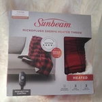 Sunbeam Microplush Sherpa Heated Throw 50" 60" 3 Settings New Box Red. Fixed Price $34.50.