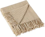Dii California Casual Houndstooth Woven Throw, Stone, 50 X 60 Inches,. Fixed Price $25.60.