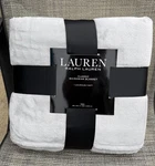 Ralph Lauren Classic Micromink Light Gray Polyester Twin Blanket 66" X 90". Fixed Price $44.00.